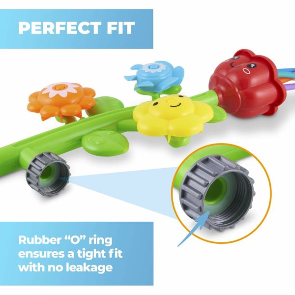 Outdoor Water Spray Sprinkler Cute Lawn Spinning Flower Kids Sprinkler Wiggle Tubes for Summer Days Attaches to Garden Age 3+