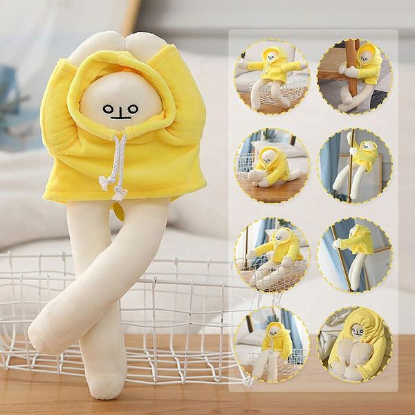 Banana Man Doll Plush Weird Plushies Creative Stuffed Toy with Multiple Funny Poses Banana Toy Man Birthday Christmas Party Gift(Yellow)