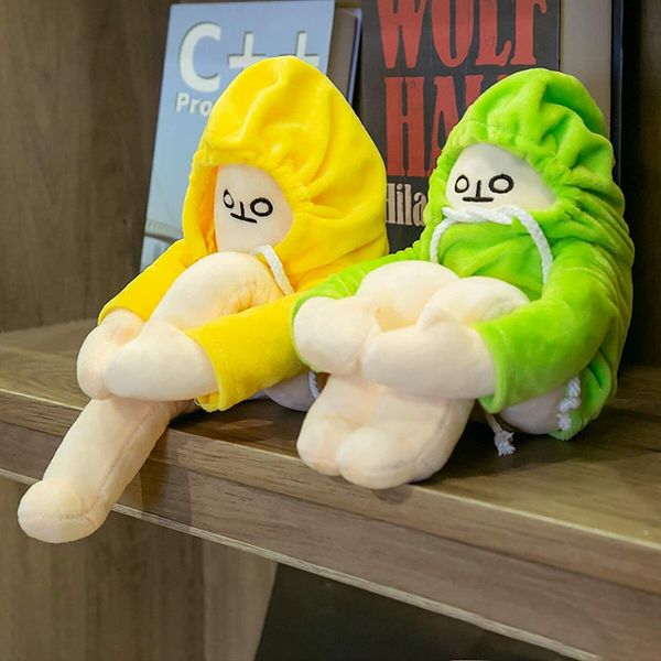 Banana Man Doll Plush Weird Plushies Creative Stuffed Toy with Multiple Funny Poses Banana Toy Man Birthday Christmas Party Gift(Yellow)