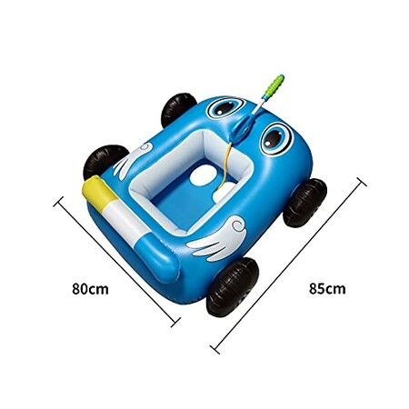 Inflatable Float Seat Boat Pool Water Gun Toy Water  Ride-on Car Summer Swimming Ring for Kids,Boys and Girls Col.Blue