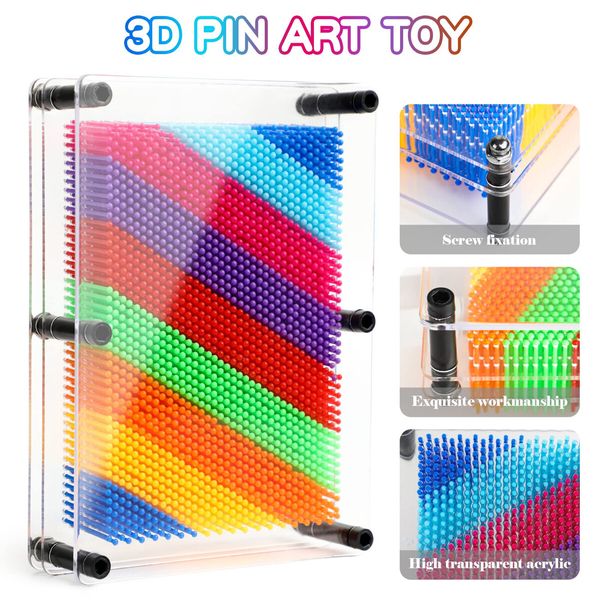 3D Pin Art Toy, Pin Art Board Pin Art Toy for Kids, Sensory Toys for Age 3+ Years Old Kids Boys Girls, Toddler Toys Birthday Gifts Baby Girl Boy Gifts Fidget Toys(Multicolor)