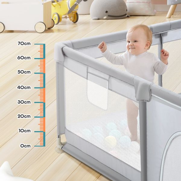 Baby Playpen Pen Fence Playground Activity Centre Safety Enclosure Gate Barrier Play Room Yard 150x180cm