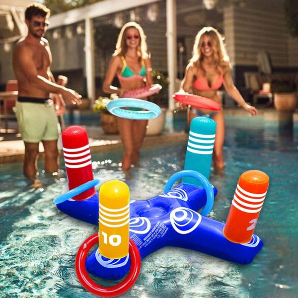 Pool Float Toy, Pool Ring with 4 Rings for Multiplayer, Water Pool Game, Family Toys and Water Fun