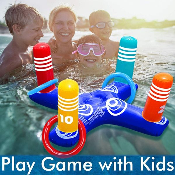 Pool Float Toy, Pool Ring with 4 Rings for Multiplayer, Water Pool Game, Family Toys and Water Fun