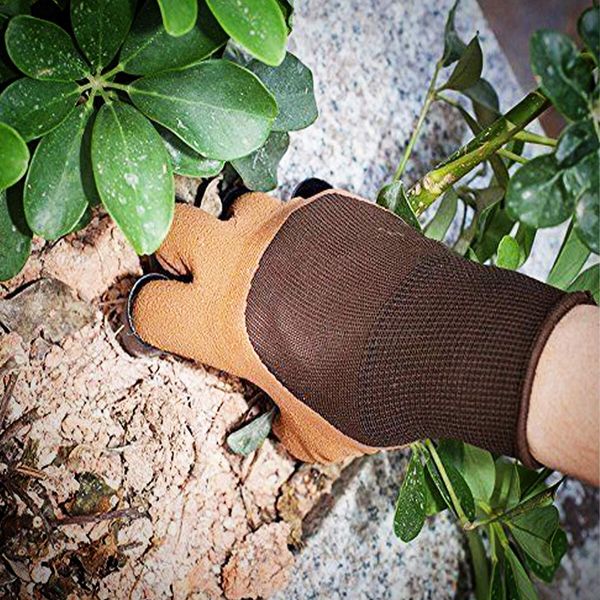 Claw Gardening Gloves for Planting, Famoy Garden Glove Claws Best Gift for Women (Brown)