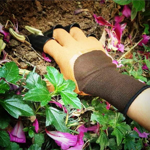 Claw Gardening Gloves for Planting, Famoy Garden Glove Claws Best Gift for Women (Brown)