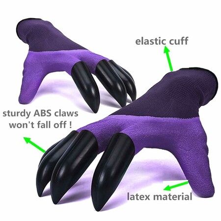 Claw Gardening Gloves for Planting, Famoy Garden Glove Claws Best Gift for Women (Purple)