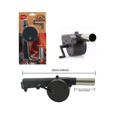 Hand Crank BBQ Fan, Portable Barbeque Air Blower for Outdoor Barbecue Fire Bellow