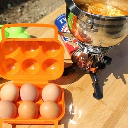 Egg Carry Box, Camping Picnic 6 Eggs Holder Container Plastic Storage Box Case