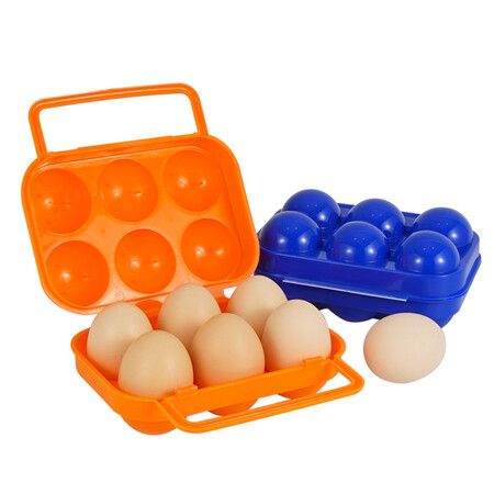 Egg Carry Box, Camping Picnic 6 Eggs Holder Container Plastic Storage Box Case