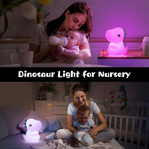 Dinosaur Night Light for Kids, Silicone Dinosaur Room Decor for Kids,Cute Dinosaur Gift Lamp