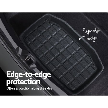 3PCS Car Rear Front Cargo Trunk Toolbox Luggage Rubber Mats for Tesla Model 3 2021-2022