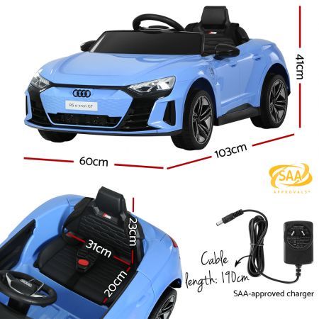 Kids Electric Ride On Car Audi Licensed RS e-tron GT Toy Cars Remote 12V Blue