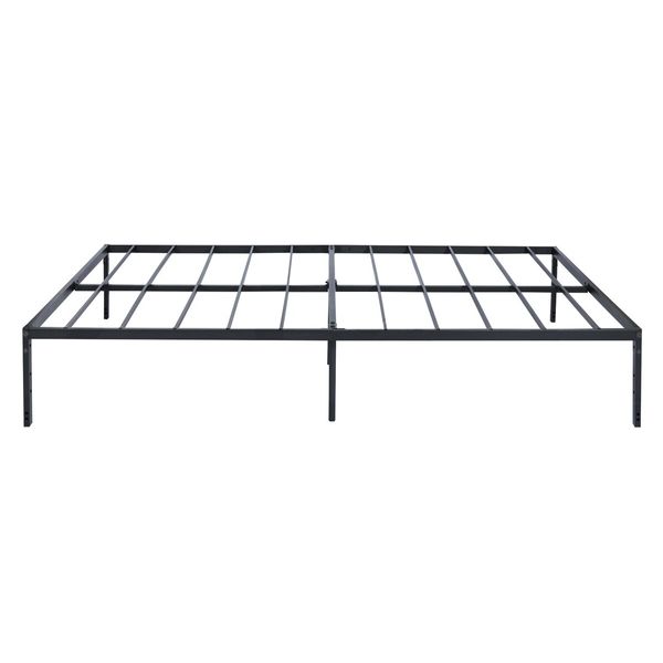 Queen Size Bed Frame Base Platform Black Metal Mattress Foundation with Storage 207x152x36CM 