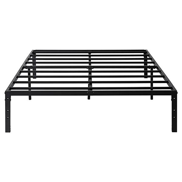 Queen Size Bed Frame Base Platform Black Metal Mattress Foundation with Storage 207x152x36CM 