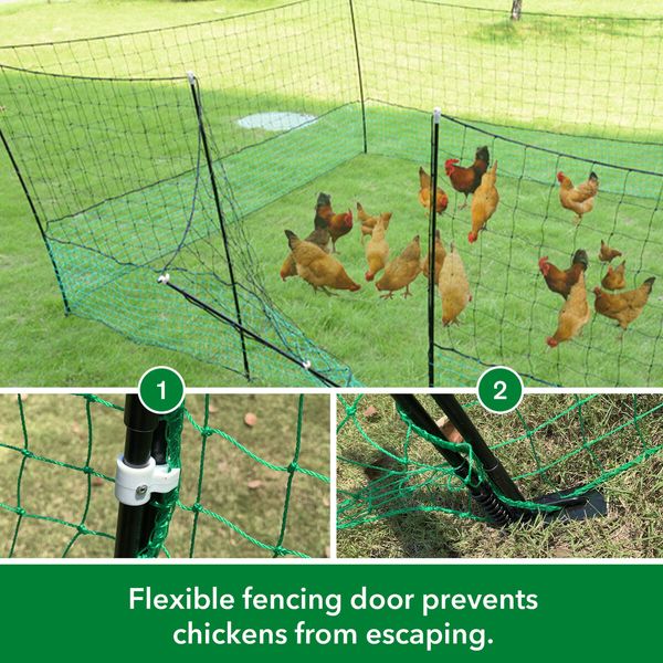 Chicken Coop Cage Run Pen Hen Chook House Fence Poultry Enclosure Hutch Mesh Net Netting Habitat Farm Yard Fencing 5000x125CM