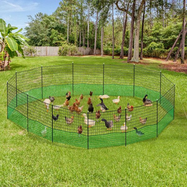 Chicken Coop Cage Pen Run Hen House Chook Fence Poultry Enclosure Mesh Net Hutch Habitat Netting Yard Farm Fencing 3000x125CM