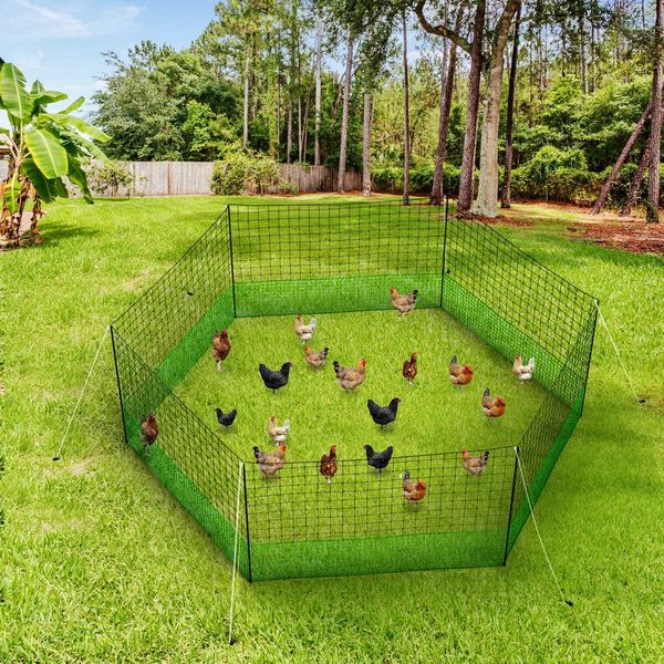 Chicken Run Coop Cage Hen House Chook Pen Fence Enclosure Mesh Net Hutch Habitat Poultry Netting Yard Farm Fencing 1200X125CM