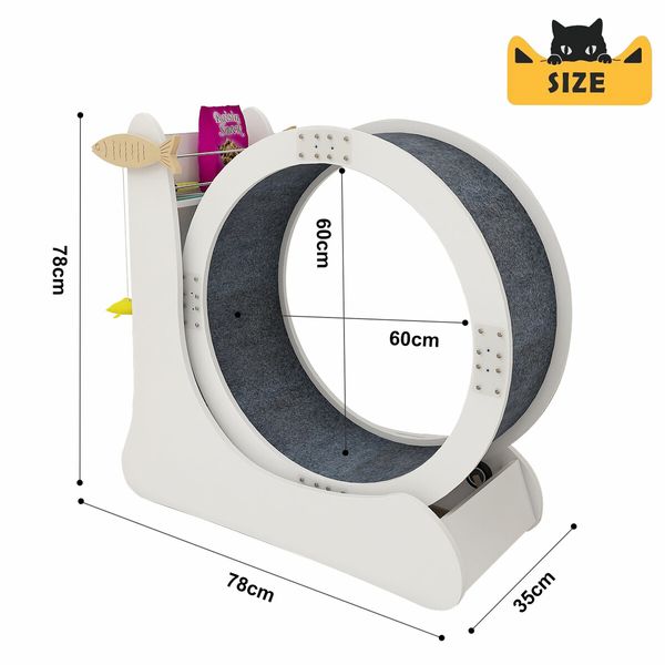 Cat Exercise Wheel Toy Running Treadmill Exerciser Scratcher Board Furniture Roller Sports Play Gym Equipment with Carpet Runway