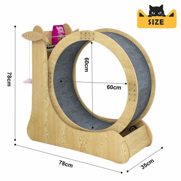 Cat Exercise Wheel Toy Running Exerciser Treadmill Furniture Scratcher Board Roller Play Gym Sports Equipment with Carpet Runway