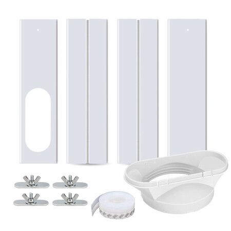 Air Conditioner Kit Max Adjustable Length 43-140cm Air Conditioner Window Vent Reinforced PVC Plates Seal