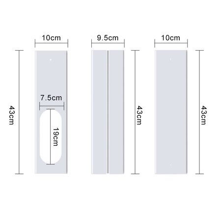 Air Conditioner Kit Max Adjustable Length 43-140cm Air Conditioner Window Vent Reinforced PVC Plates Seal