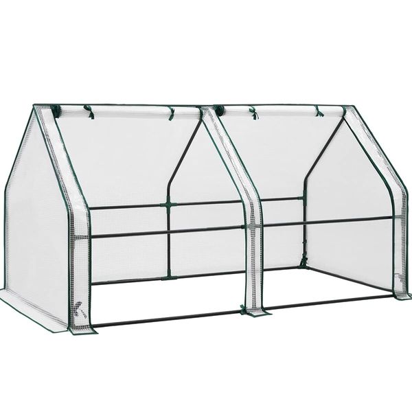 Mini Portable Green House PE Cover, Waterproof UV Protected Reinforced Cloche Indoor Outdoor Green House 120x60x60cm