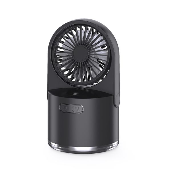 Desk Misting Fan Portable Table Fan with Water,3 Speed Strong Wind USB Rechargeable Cooling Mister Fan for Home Outdoor-Black