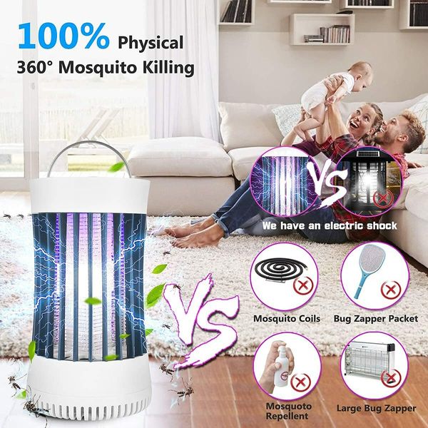 Portable USB Electronic Rechargeable Mosquito Fly Killer Lamp/Bug Zapper for Summer Trip,Outdoor Camping,Patio,Home