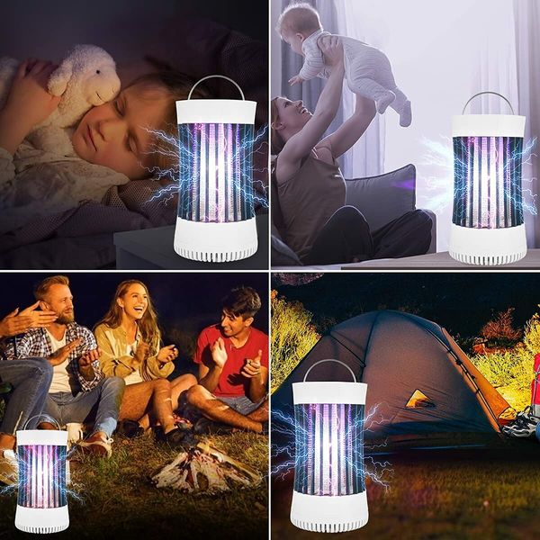 Portable USB Electronic Rechargeable Mosquito Fly Killer Lamp/Bug Zapper for Summer Trip,Outdoor Camping,Patio,Home