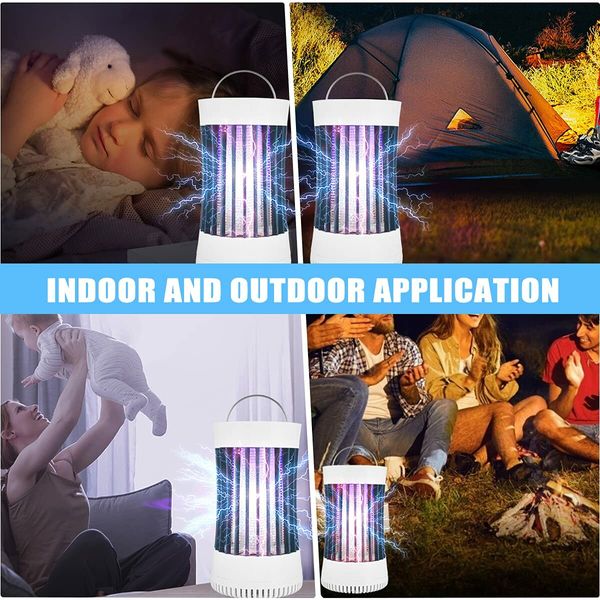 Portable USB Electronic Rechargeable Mosquito Fly Killer Lamp/Bug Zapper for Summer Trip,Outdoor Camping,Patio,Home