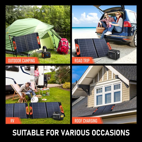 Portable Solar Panel Off Grid Charger Camping System Folding for Generator Homes Caravan RV Power Station Foldable USB DC Output 