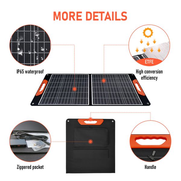 Portable Solar Panel Off Grid Camping Charger System Folding for Homes Generator Caravan RV Power Station Foldable USB DC Output 