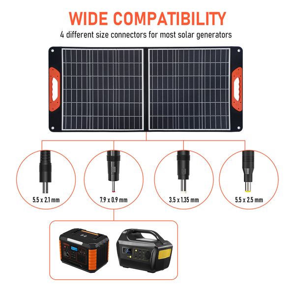 Portable Solar Panel Off Grid Camping Charger System Folding for Homes Generator Caravan RV Power Station Foldable USB DC Output 