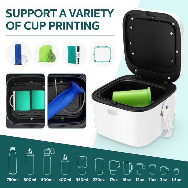 3D Sublimation Printer Vacuum Heat Press Transfer Mug Blank Printing Machine Supplies All In One Multifunction Kit 