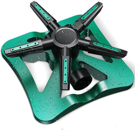 5 in 1 Lawn Sprinkler 360 Degree Rotation Large Coverage Area 5 Arms Home Automatic Watering System for Plants