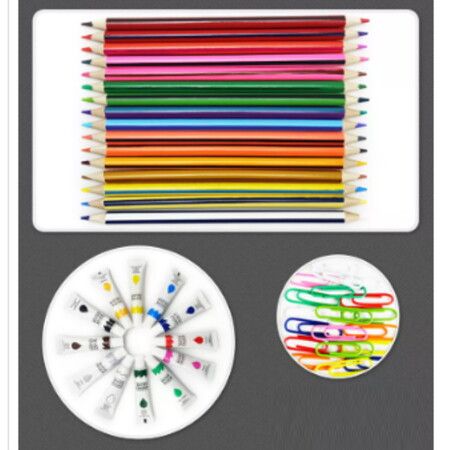 138pcs Crayons Oil Pastels Assorted Washable Marker Colored Pencils Art Painting  Wooden case Set Kids