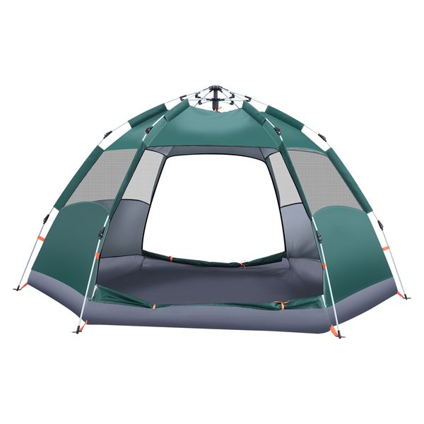 5 Man Beach Tent Shelter Camping Pop Up Instant Dome Family Shade Hiking Sun Rain Picnic Outdoor Waterproof 270x270x150cm Green