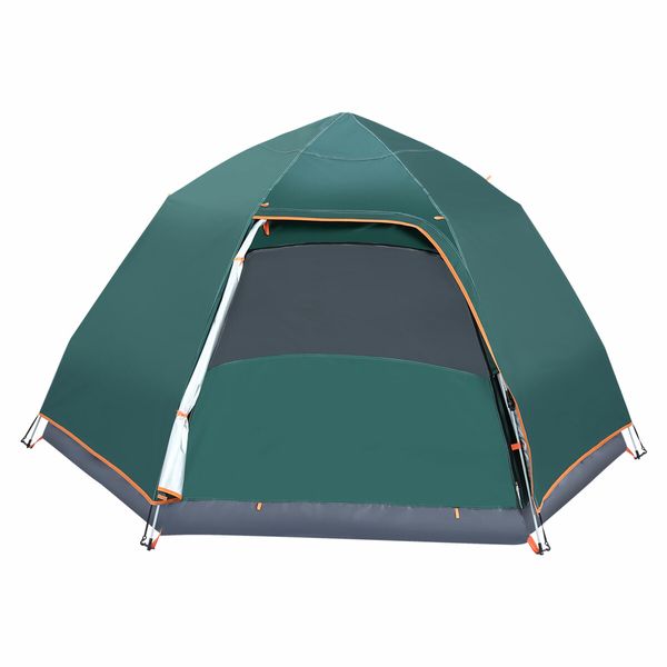 5 Man Beach Tent Shelter Camping Pop Up Instant Dome Family Shade Hiking Sun Rain Picnic Outdoor Waterproof 270x270x150cm Green