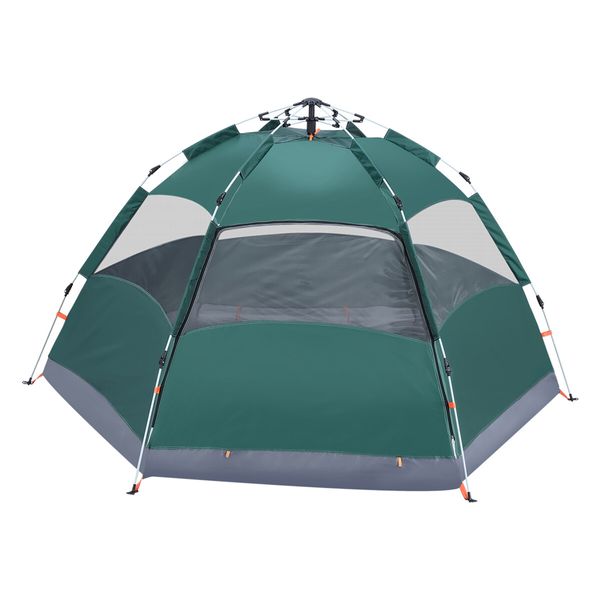 5 Man Beach Tent Shelter Camping Pop Up Instant Dome Family Shade Hiking Sun Rain Picnic Outdoor Waterproof 270x270x150cm Green