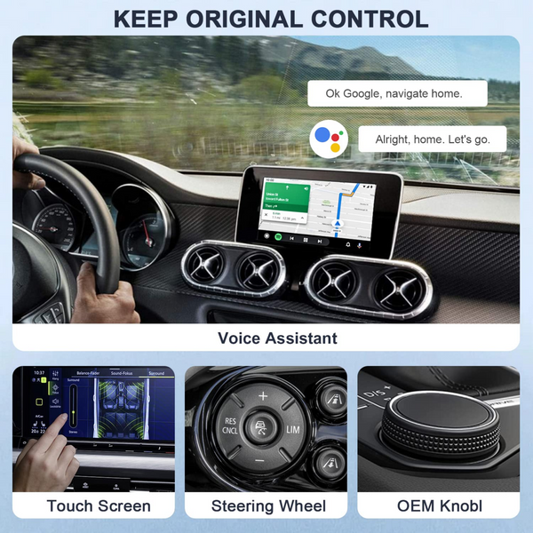 Android Auto Wireless Adapter for OEM Factory Wired Android Auto Cars Plug & Play Easy Setup AA Wireless Android Auto Dongle