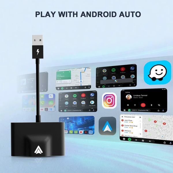 Android Auto Wireless Adapter for OEM Factory Wired Android Auto Cars Plug & Play Easy Setup AA Wireless Android Auto Dongle