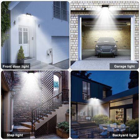 Solar Lights Outdoor Motion Sensor 4 Heads 270 LED Super Bright Waterproof Security Lights for Outside Patio Porch Yard Entryways