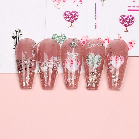 5pcs Sheets Nail Art Stickers Decals Self-Adhesive  Holiday Xmas Snowflake Nail Art Manicure