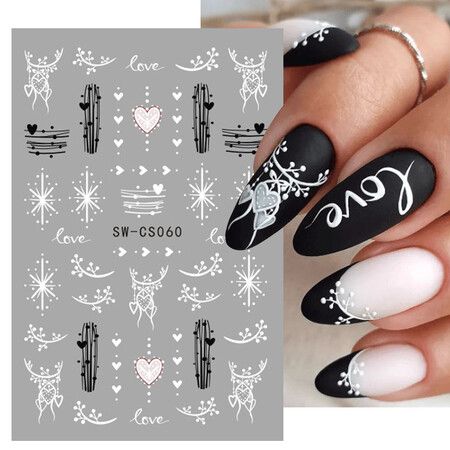 5pcs Sheets Nail Art Stickers Decals Self-Adhesive  Holiday Xmas Snowflake Nail Art Manicure