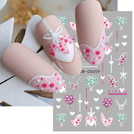 5pcs Sheets Nail Art Stickers Decals Self-Adhesive  Holiday Xmas Snowflake Nail Art Manicure