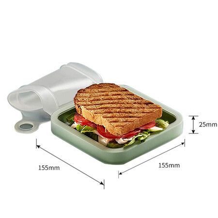 2pcs Toast Container Sandwich Case Toast Case Silicone Lunch Box Sealed bread Lunch Bo for Picnic  School, Office