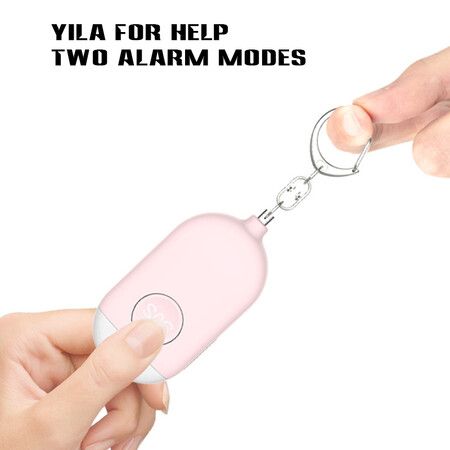 Loud Sound Personal Alarm 130 dB Safety Emergency Siren Keychain with Flashlight Color Pink