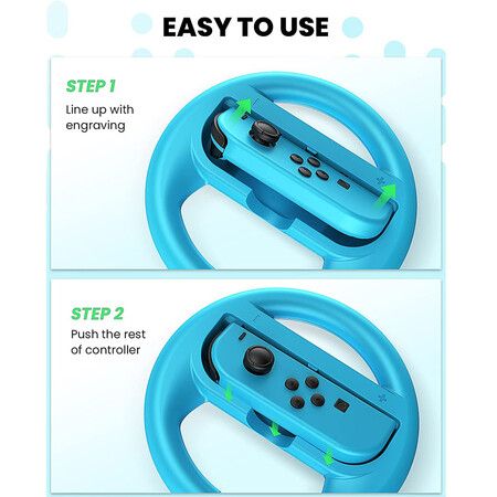 Steering Wheel Compatible with Nintendo Switch Wheel 2 Pack (Blue and Red)