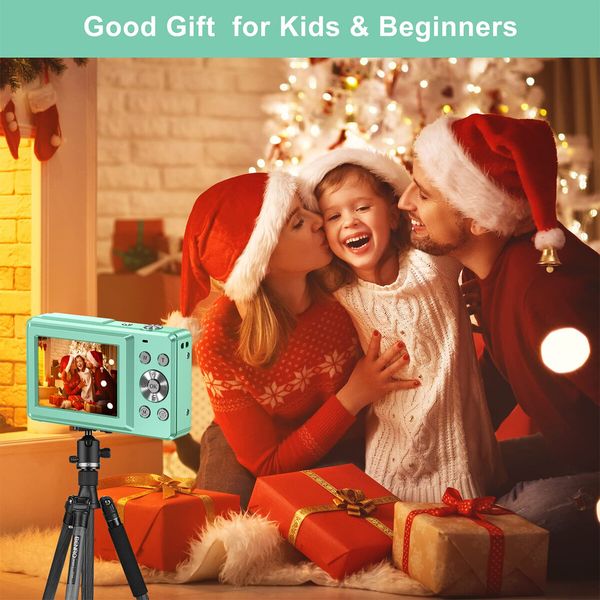 Digital Camera,FHD 1080P Digital Camera for Kids Video Camera with 16X Digital Zoom,Compact Point and Shoot Camera Portable Small Camera for Teens Students Boys Girls Seniors (Green)